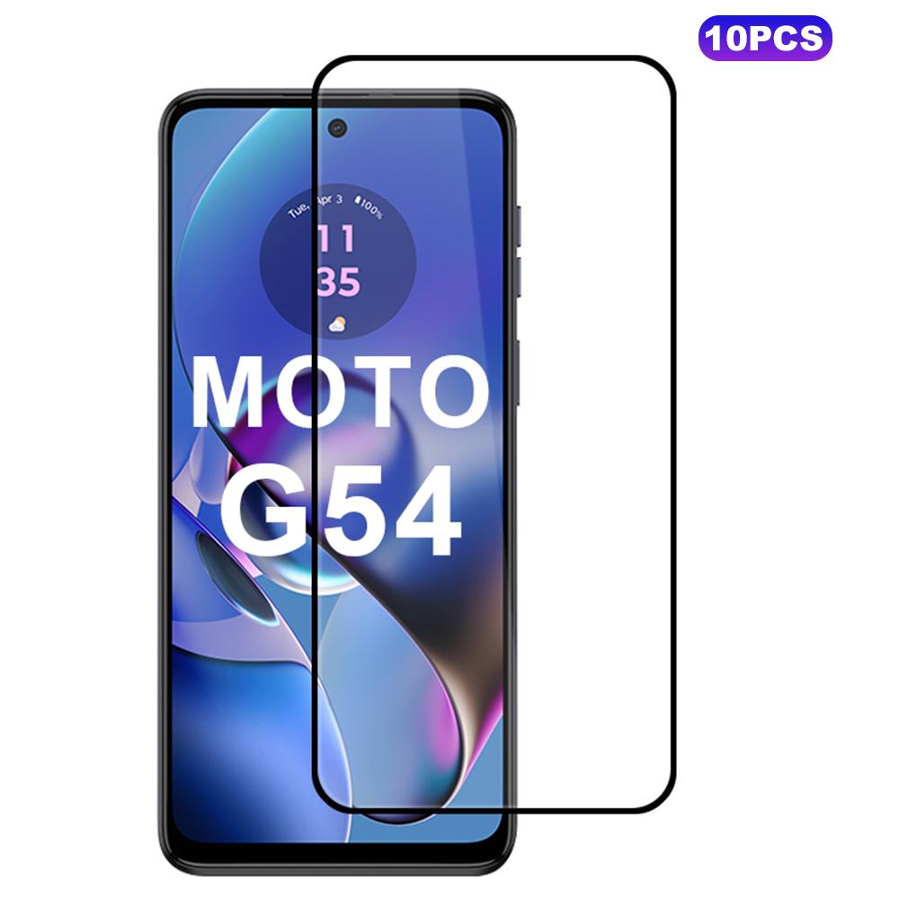 

10Pcs For Motorola Moto G54 5G Screen Protector Silk Printing Anti-Explosion Full Cover Type A