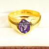 Alexandrite Oval Cut With 925 Sterling Silver Gold Plated Ring For Men's #A625 JL375656846414