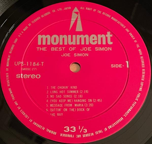 LP Record JOE SIMON  Best Of Joe Simon UPS1184T MONUMENT 1970 Japan SoulFunk Used