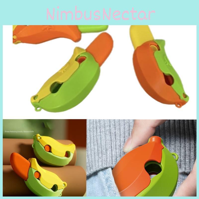 New Gravity 3d Banana Carrot Knife Round Blade Banana Radish Knife Decompression Toy