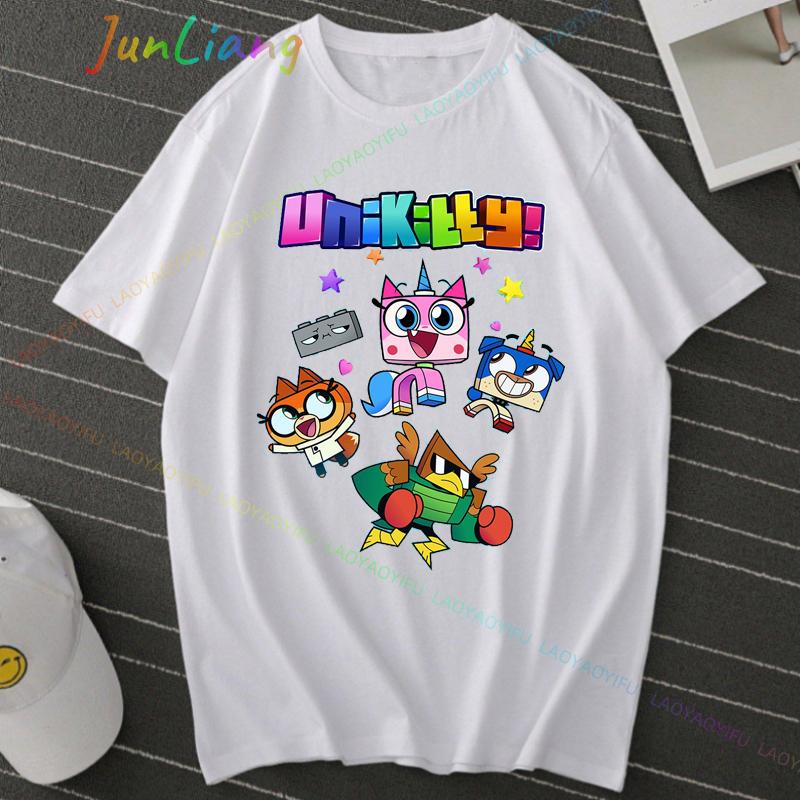 Unikitty Cat T Shirt Movie Cartoon Cute  Funny Tee Man Womens Short Sleeves Gift TShirt