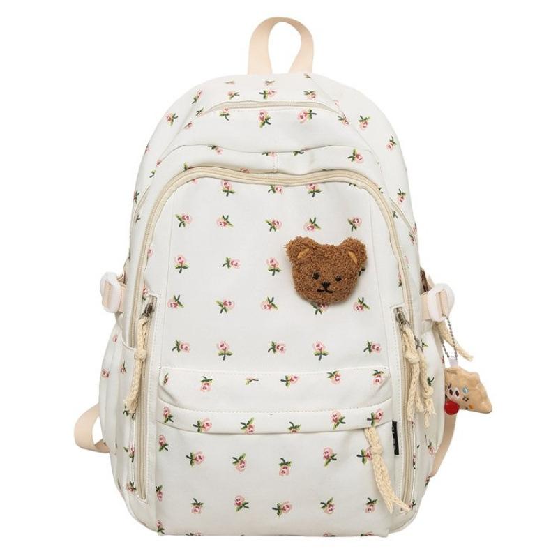 Schoolbag Japanese backpack female simple Korean large-capacity schoolbag floral cute girl backpack junior high school bag