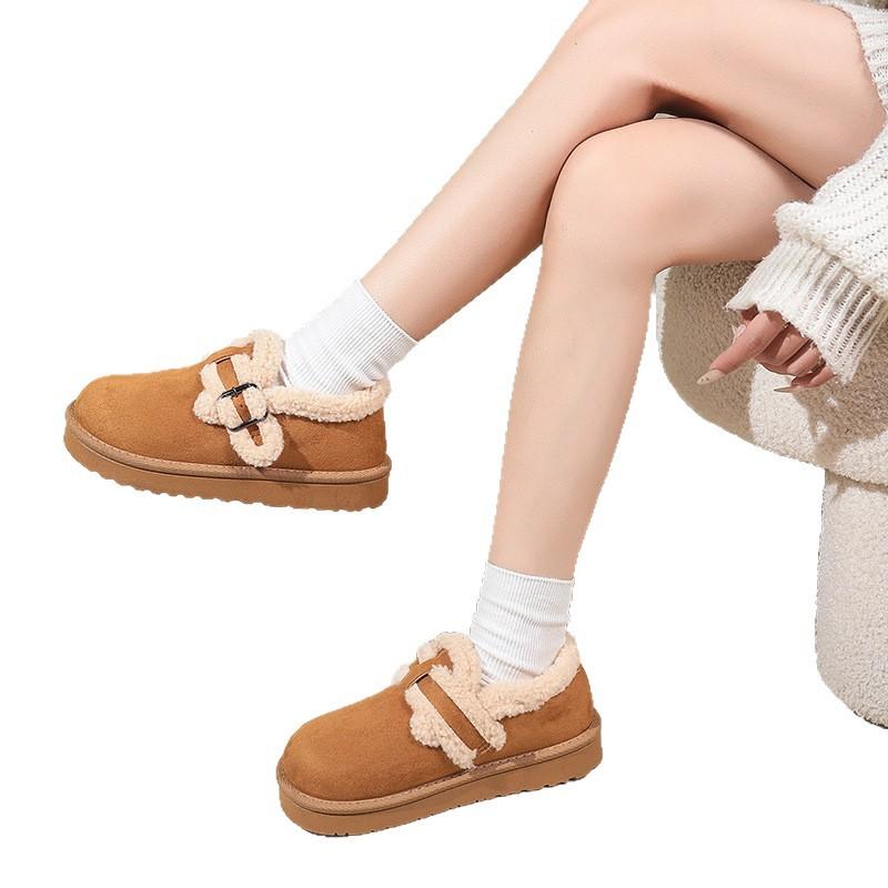 Fleece Wear-resistant Shoes, New All-inclusive Platform Doudou Shoes In Autumn and Winter 2025, Retro and Warm