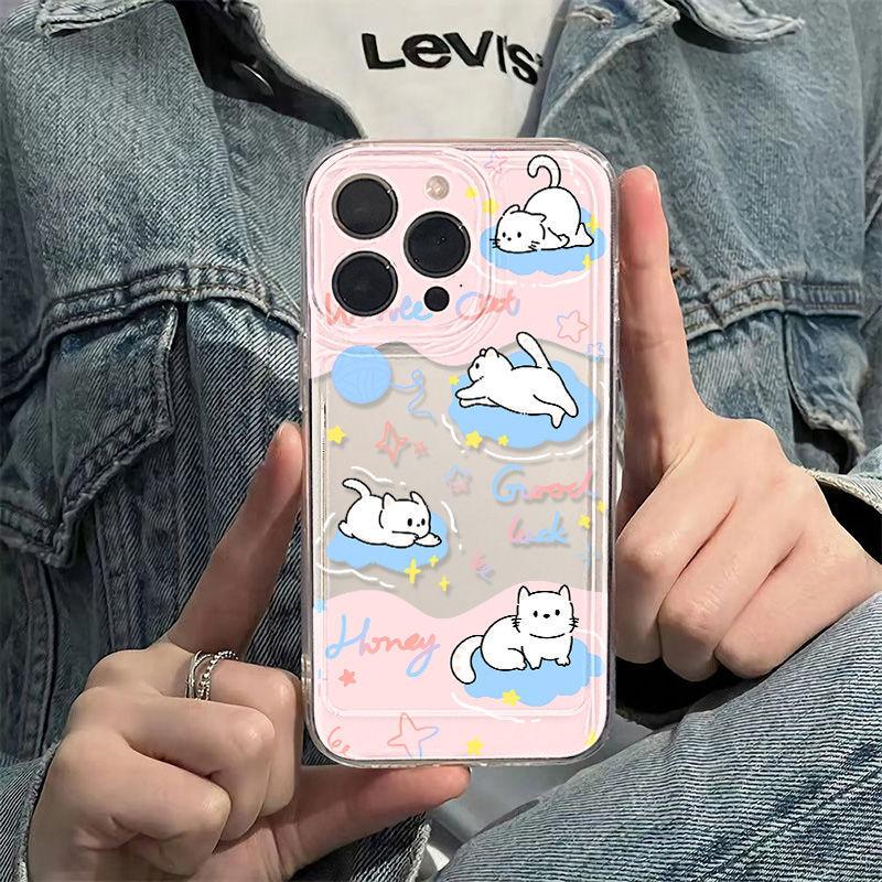Full screen cute cat applies to iPhone17promax Apple 16 mobile phone case 14/13 girl heart 15 advanced sense 17