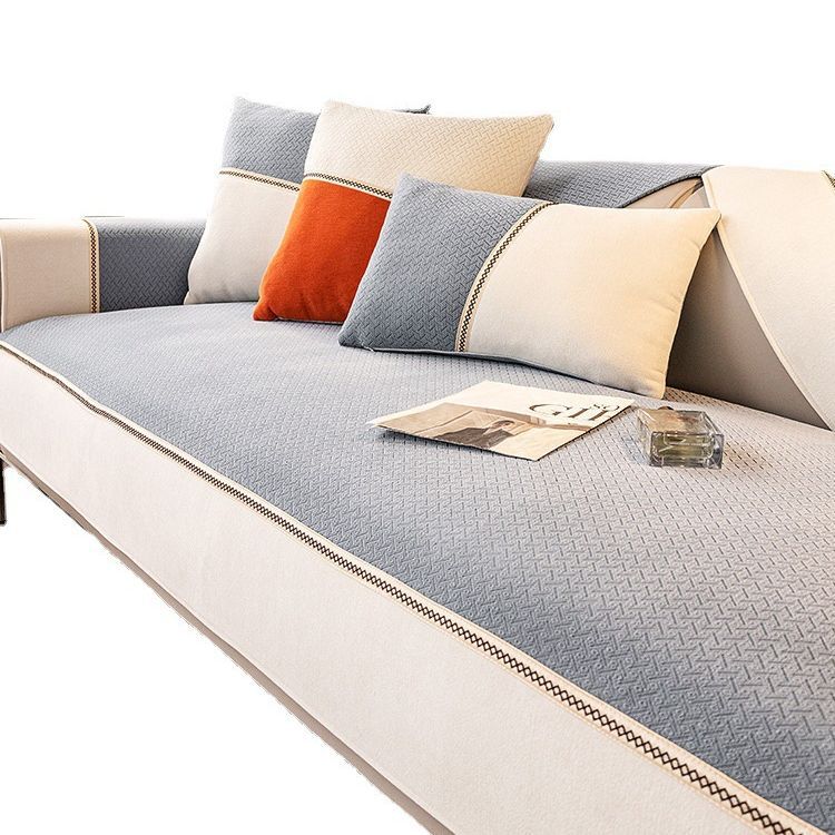Cool Style Gray Sofa Cushion Simple Modern Four Seasons Universal Non-Slip Thickened New Leather Cover Cover Cover Cloth