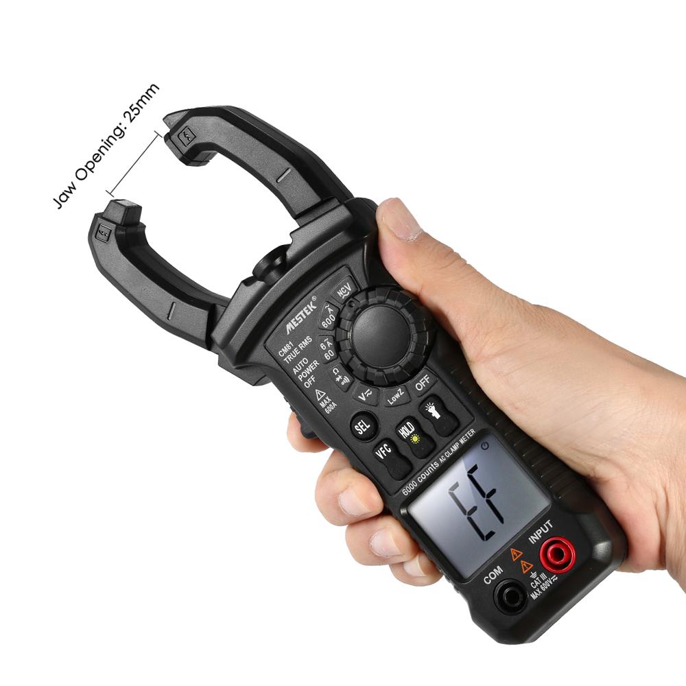 MESTEK Professionelles Echteffektivwert LCD Digitalzangenmessgerät Multimeter AC DC Spannung AC Strom Durchgangsprüfer