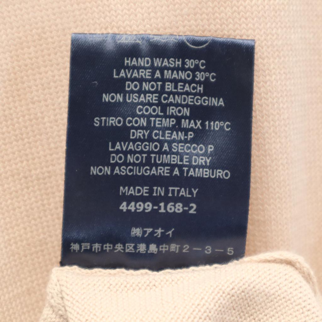 Herno Made In Italy Short Sleeve Cotton Sweater 46 Beige Knit Women Used