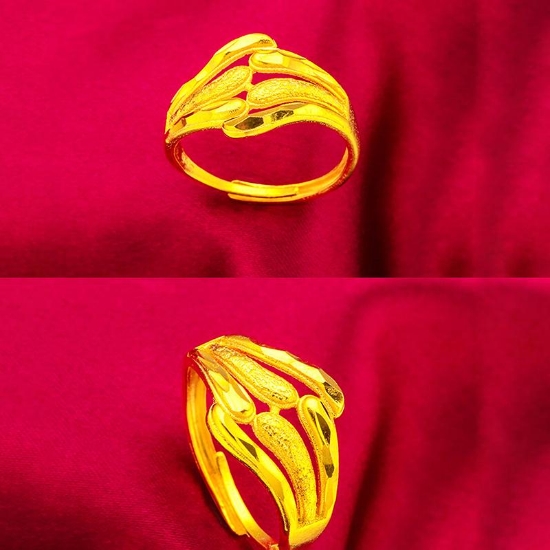 Inele Florale Gravate Aurii pentru Doamne Elegant Lucios Accesoriu pentru Deget Pentru Întâlniri Nuntă Aniversare