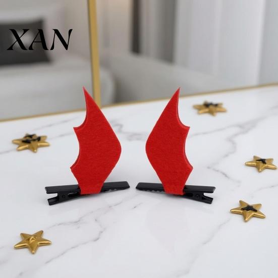 Holiday Themed Hair Ornaments 2Pcs Halloween Red Bat Wings Clips, 3D Wing Hairpin, Sweet And Cool Accessories Gothic Pins, Cute for Women Girls