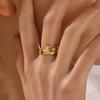 Irregular Shaped Ring Woman Adjustable Opening Zircon Hip Hop Non Fading Geometric Stainless Steel Rings Couples Gift Items