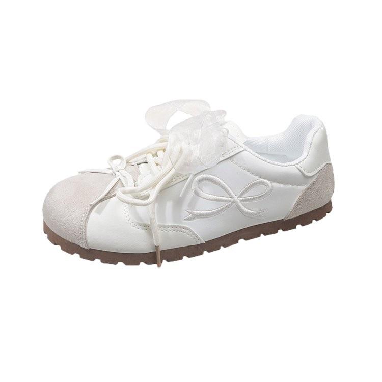 Ballet style bow German training shoes spring new flat-soled soft-soled breathable sports and leisure shoes