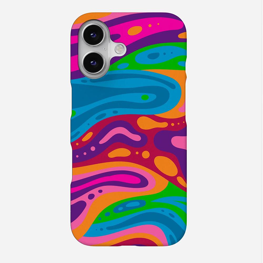 

Luxury Clmj Psychedelic Waves Phone Case for iPhone 17 17e 16e 16 15 14 13 12 11 X XS XR XSMAX 7 8 Air Pro Max Plus Double-layer iPhone 11
