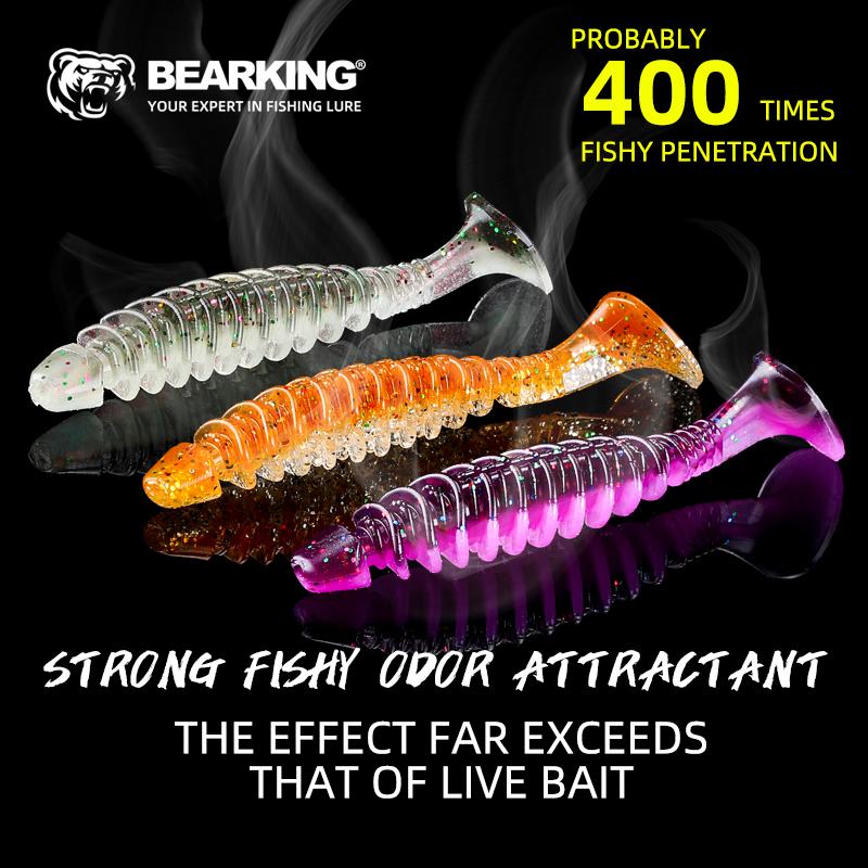 BEARKING New Arrival 50mm 60mm Soft Bait Fishing Lure Artificial Bait Silicone Worm Shad Needfish Saltwater Bass Crappie Grub