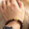 Exquisite Carved Agarwood Chinese Knot Cultural Bead Bracelet for Women