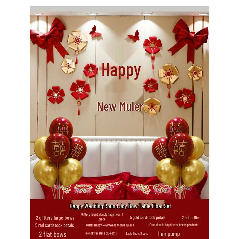 Wedding Bunting Décor Set for Bride and Groom's Room and Living Room Background