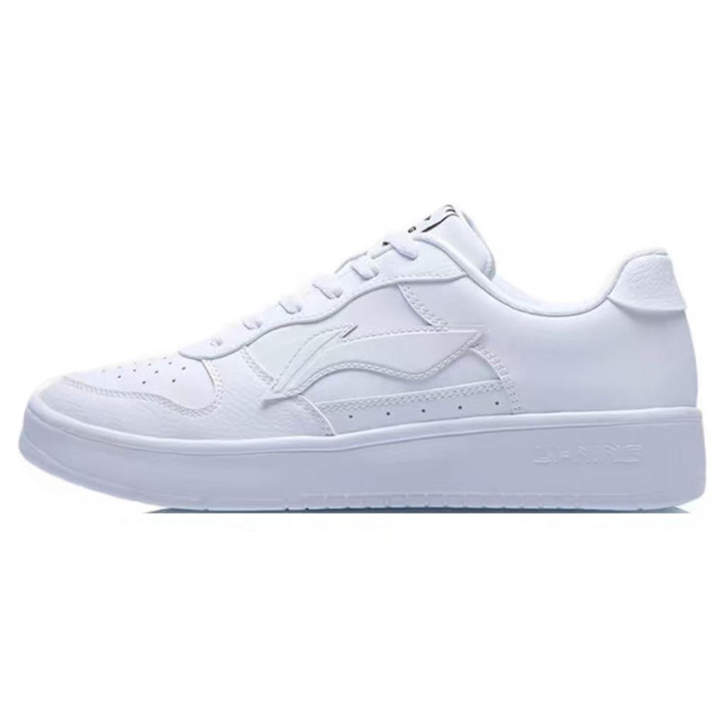 Li Ning Floating Boat Abrasion Resistant Cushioning Breathable Low top Skateboard Shoes Men's White Blue AGCS419-1(Team84-)