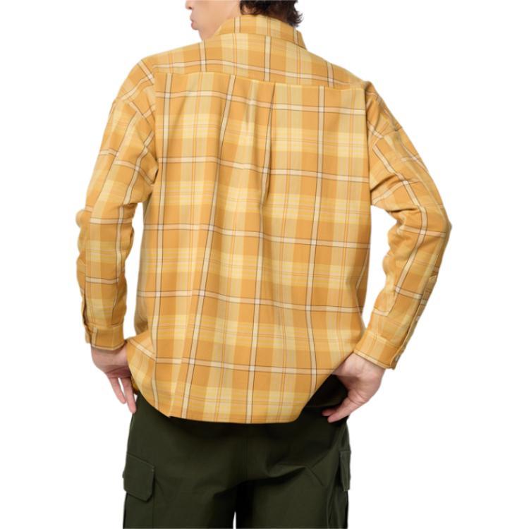 Timberland Plaid Print Single-Breasted Long Sleeve Shirt Men shirts Yellow TB0A6FZ77631