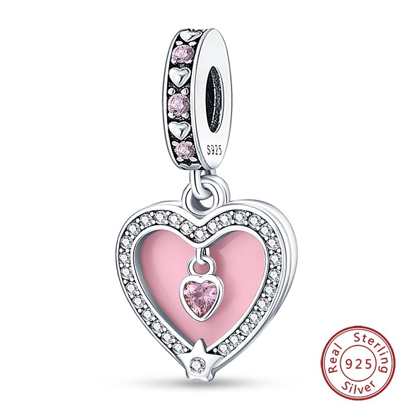 Copper Sincere Emotions Multiple Styles Heart-Shaped Romantic Charms Beads 3Mm Diy Fine Jewelry Making