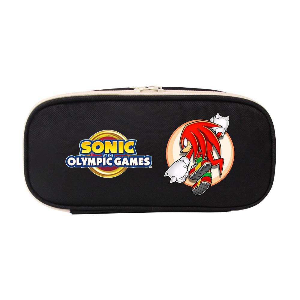 Sonic The Hedgehog Student Pencil Case Canvas Large Capacity Zipper Pen Bag For School Supplies And Teen Gift