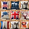 Stylish Square Cartoon Animal Cushion Covers With Lion Cat Deer Prints For Home Decor