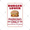 Panneau en étain pour hamburgers, frites, HotDogs, FastFood, Plaque métallique rétro Vintage, affiche en métal, Pizza BBQ pour décoration murale de cuisine