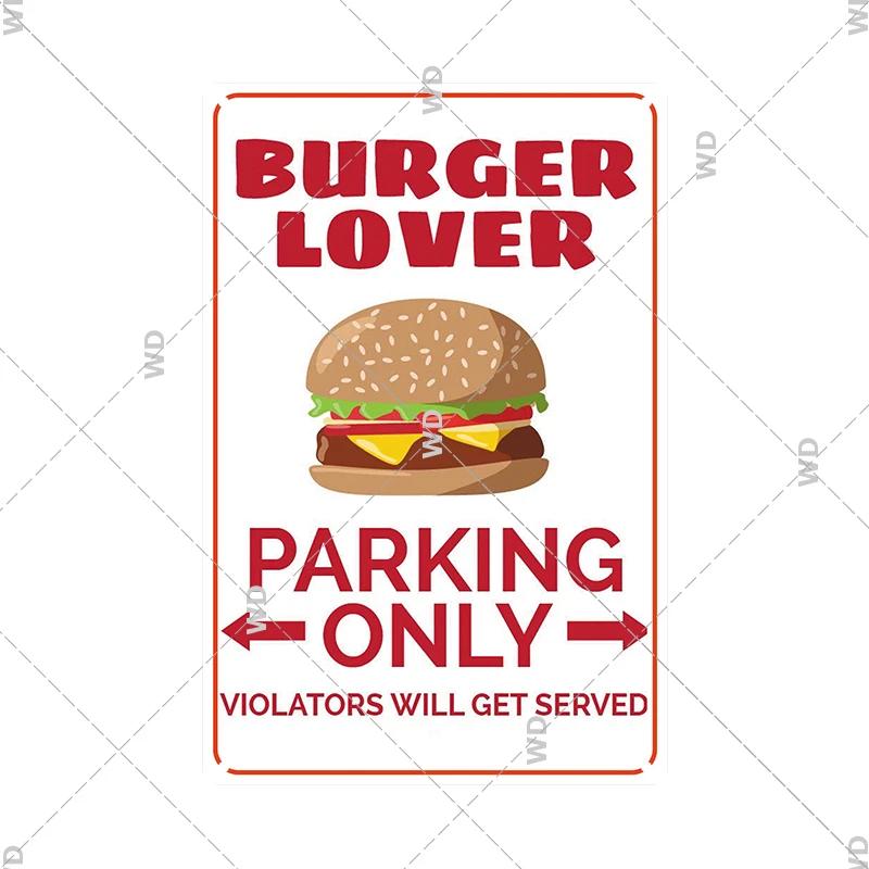 Panneau en étain pour hamburgers, frites, HotDogs, FastFood, Plaque métallique rétro Vintage, affiche en métal, Pizza BBQ pour décoration murale de cuisine