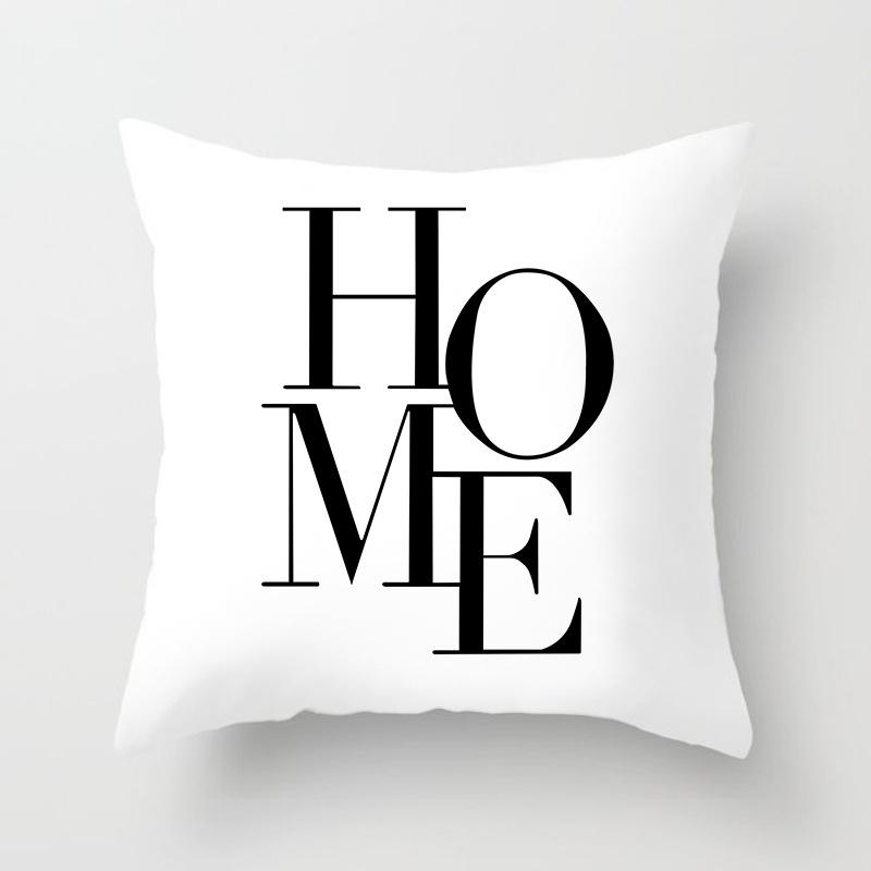 Home decorated black and white geometric cube letter printing cushion  car bedroom living room sofa pillow sleeve
