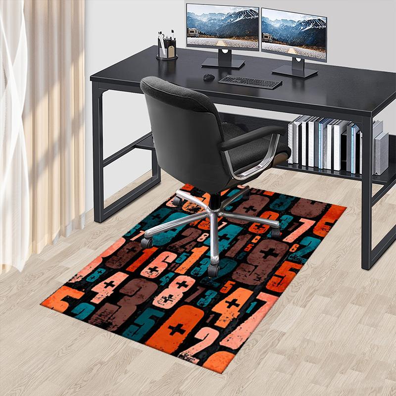 

1pc Colorful Number and Plus Sign Chair Mat - Festival Gift, Non-Slip Office Rug for Home Decor, Suitable for All Seasons.P063 60cm by 90cm