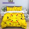 Pikachu Pokémon Pattern Bedding Home Decoration Birthday Gift (1 * Duvet Cover + 2 * Pillowcase, Without Core)