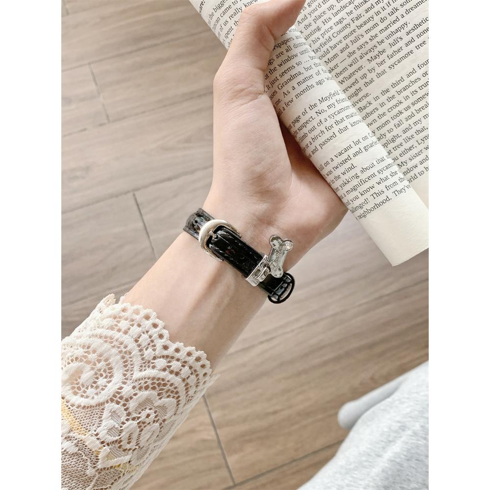 Bone Pendant Bamboo Texture Strap For Apple Watch Band Cute Women 11/10/9/8/7/6/5/4/3 38mm 40mm 41mm 42mm 44mm 45mm 46mm 49mm Strap