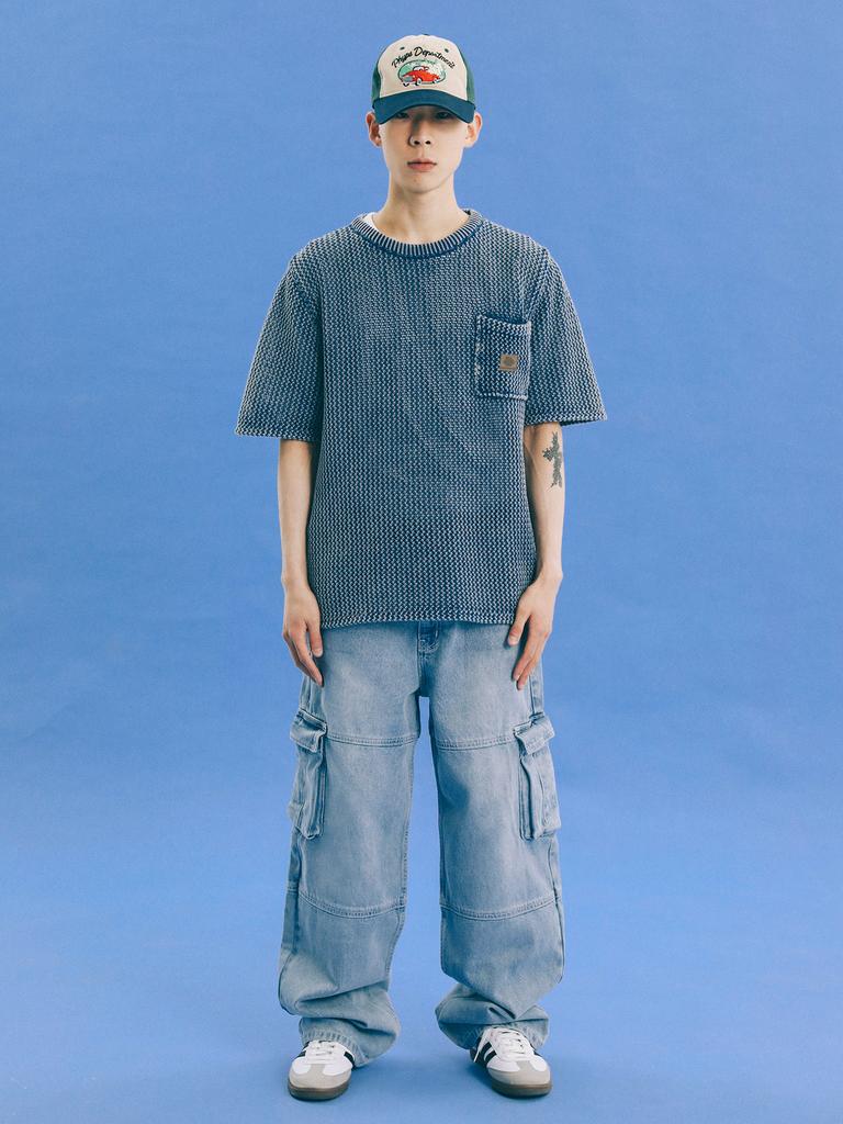 PHYSICAL DEPARTMENT Pocket Mesh Knit Ss Black