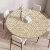 60/90/120Cm Round Table Cover Waterproof Oil-Proof Tablecloth Elastic Fitted Round Table Cover for Kitchen Dining Wedding Party