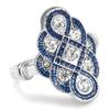 Huitan Vintage Blue Rings for Women Eight Twist Shaped Inlaid Cubic Zirconia Gorgeous Female Accessories Retro Party Jewelry
