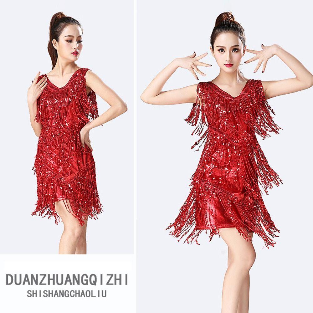 Samba Dancing Latin Dancing Dress Tassel Ballroom Dress Fashion Competition Dress  Show Costumes