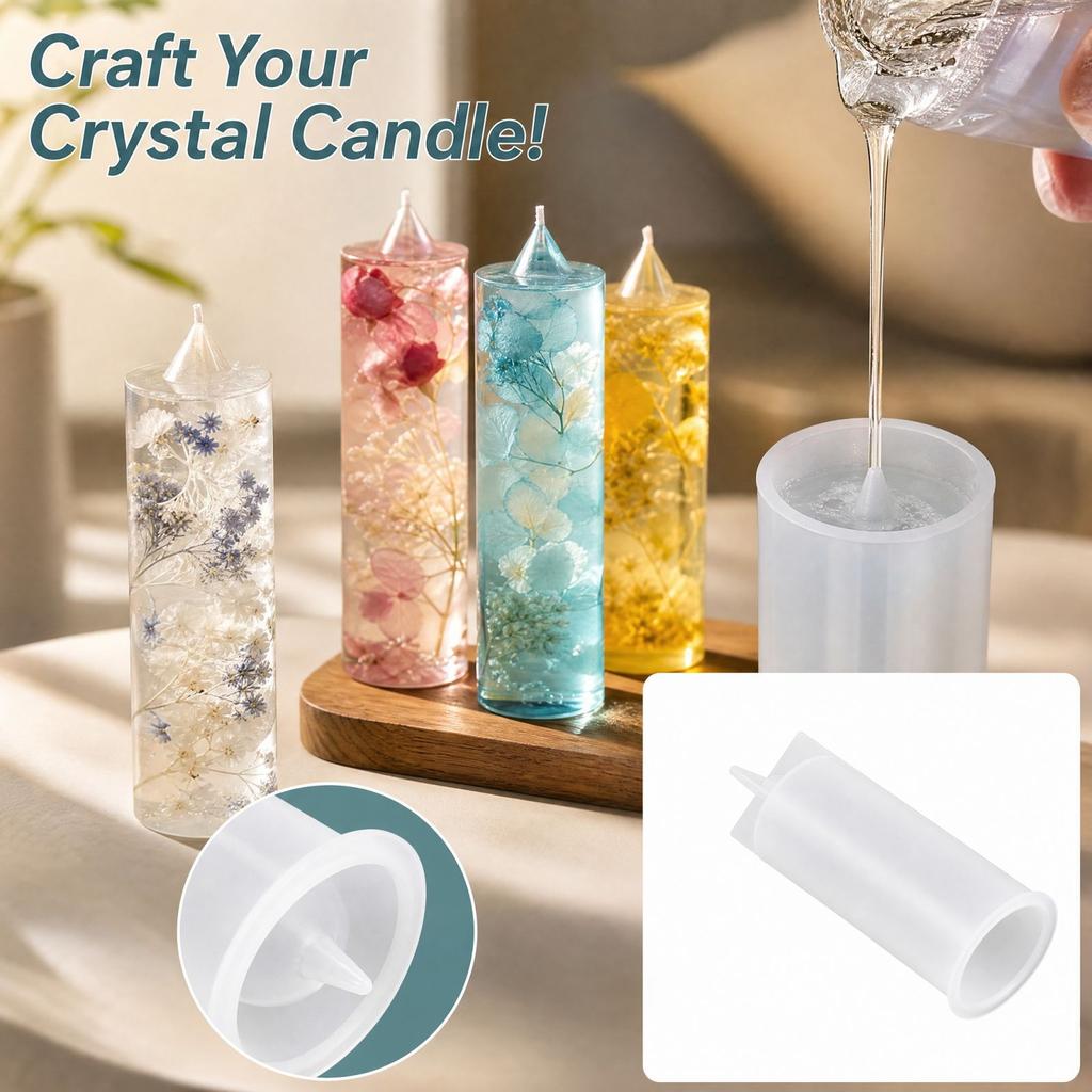 Cylinder Silicone for Candle Making Pointed Top Resin for DIY Crafts