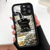 Coque design sur le thème du dollar pour iPhone 16 15 14 13 12 11 Pro/ Max/Plus couverture arrière anti-traces de doigts antichoc