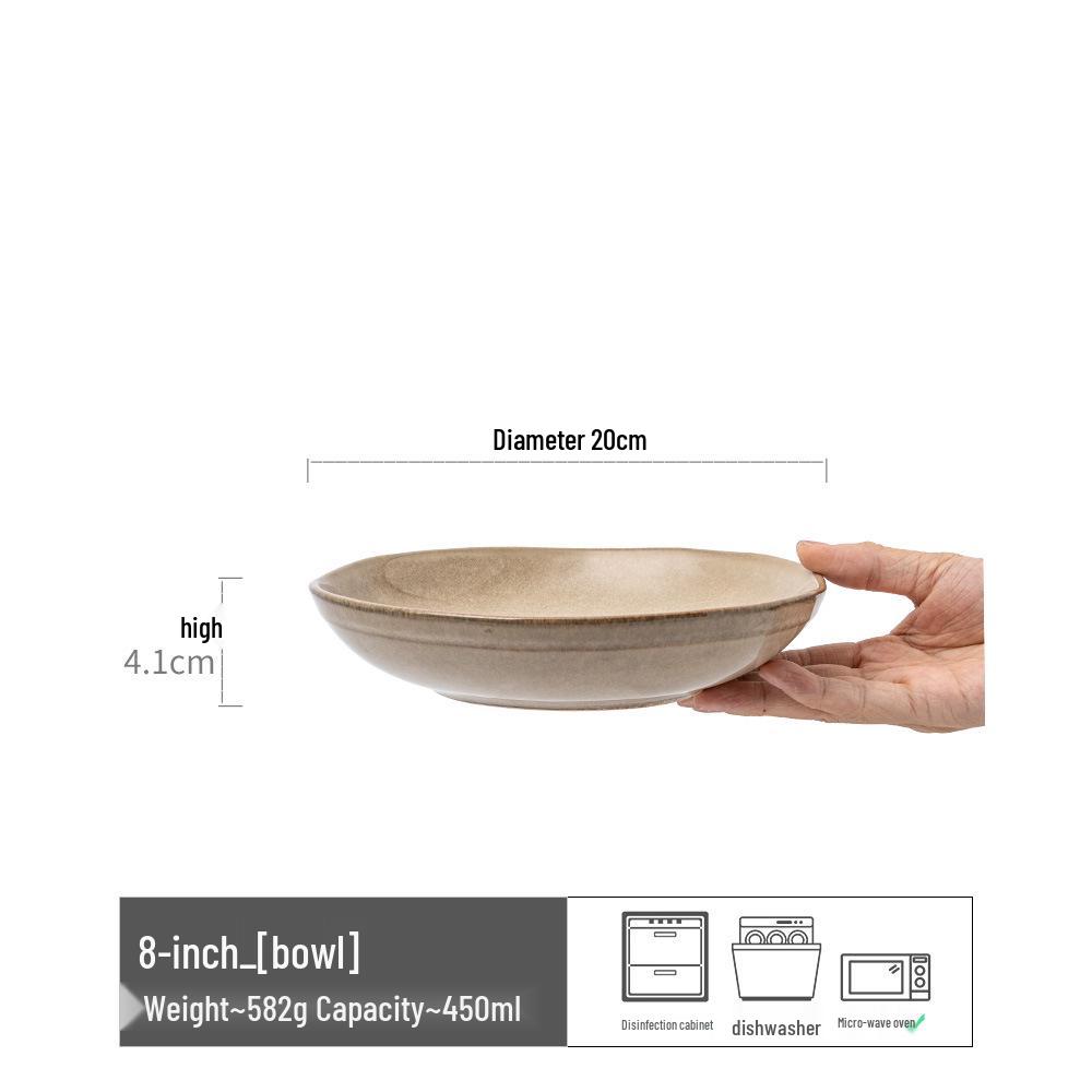 

Japanese Distressed Ceramic Open-Mouth Salad & Pasta Bowl