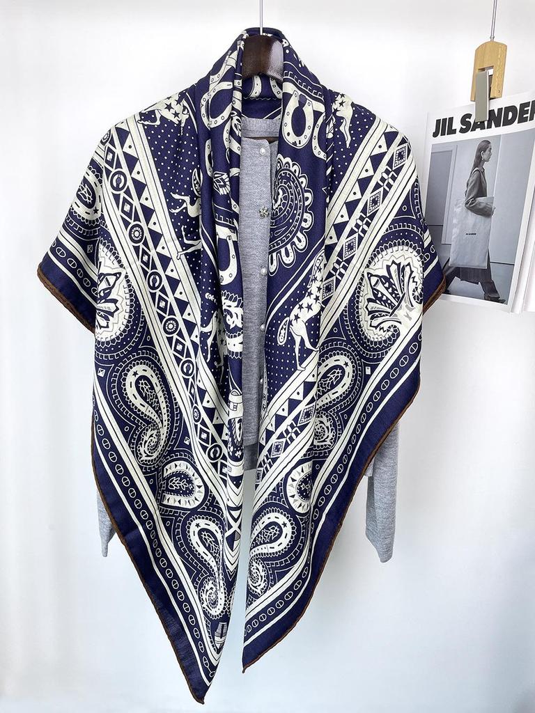 Love Heart Luxury Silk & Wool Double-Sided Women's Scarf Shawl