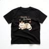 Adult and Childrens Cute Pet Dopamine Healing Series Multiple Pure Cotton Tshirts Couples and Parentchild Birthday Surprise