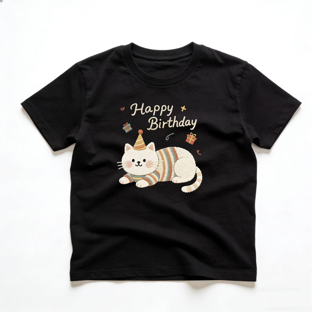 Adult and Childrens Cute Pet Dopamine Healing Series Multiple Pure Cotton Tshirts Couples and Parentchild Birthday Surprise