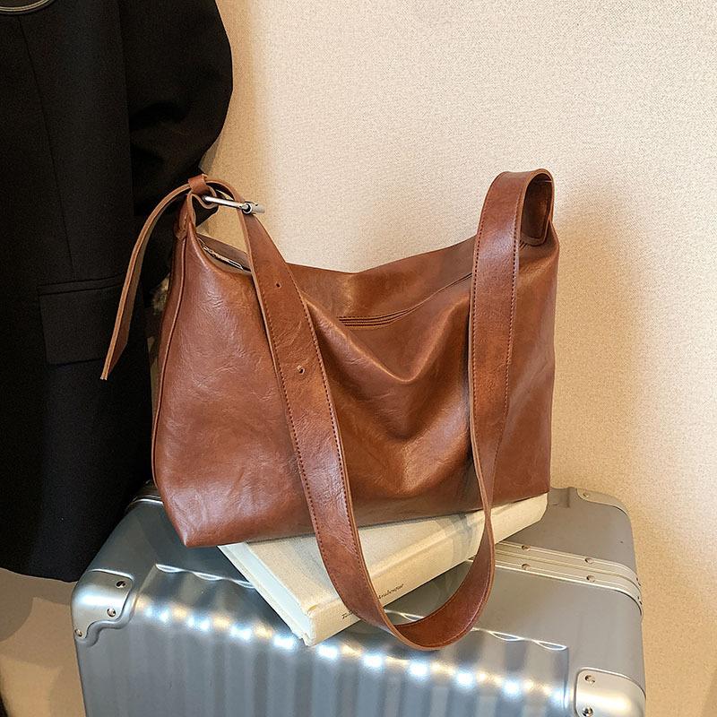 

Весна 2025 новая ретро женская сумка-тоут большой вместимости повседневная модная сумка на плечо сумка премиум класса женская сумка коричневый