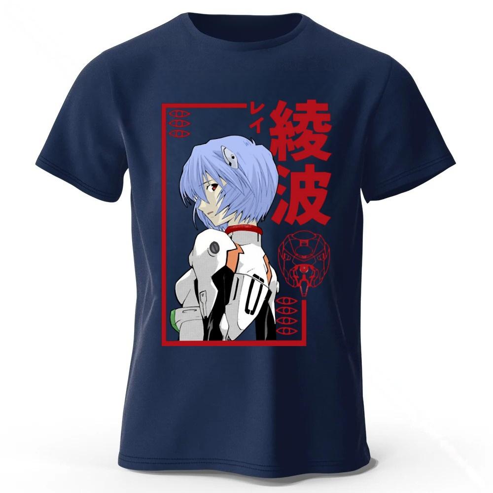 Anime Neon Genesis Evangelion Rei Memorial Edition Pure Cotton Short-Sleeve Men Women Casual Loose Comfortable Sports T-Shirt