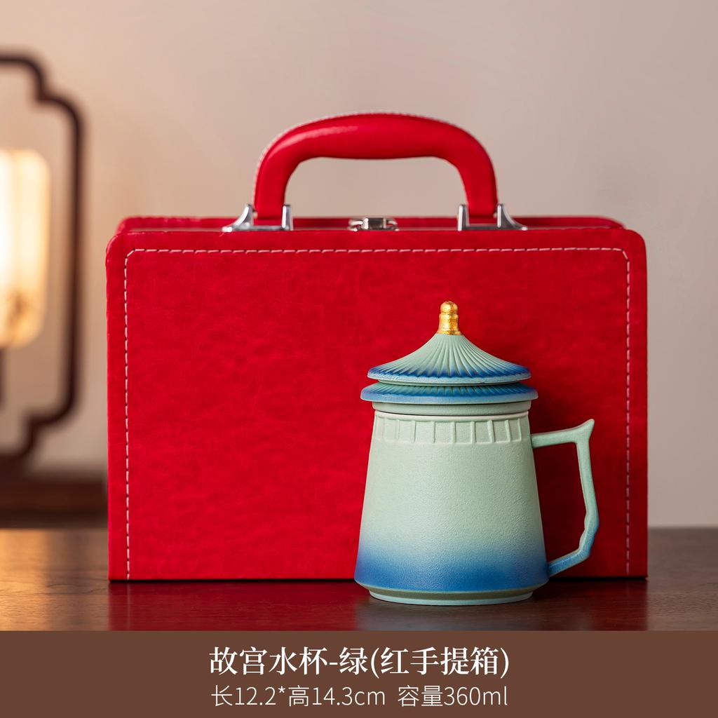New Chinese-style Forbidden City drinking cup high-value ceramic cup home office teacup with lid personal tea set