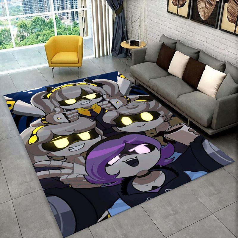 Cartoon Murder Drones Uzi V Robot Carpet Rug for Bedroom Living Room Sofa Playroom Doormat Home Decor,Kid Area Rug Non-slip