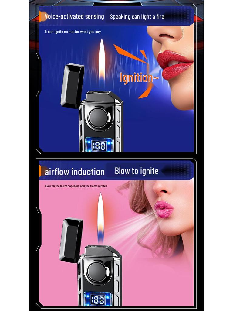 Authentic Voice-Controlled Windproof Double-Flame Lighter - Personalized Gift Trend