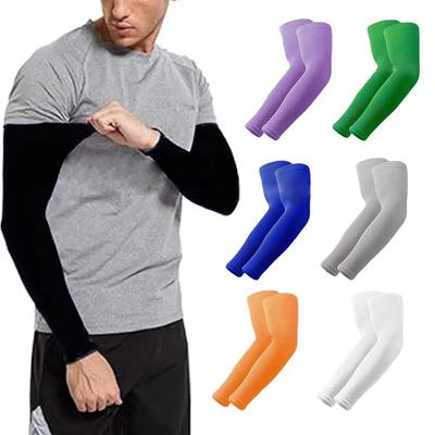 1Pair UV Sun Protection Arm Sleeves Breathable Quick Dry For Cycling Sport Sleeve Ice Fabric Sun Protection Sports Compression