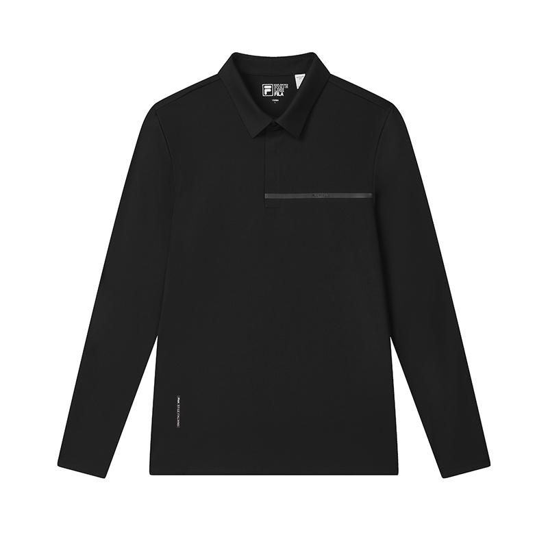 

Fila Удобная трикотажная рубашка поло с длинным рукавом Мужские топы Черный F11M513206F-BK M