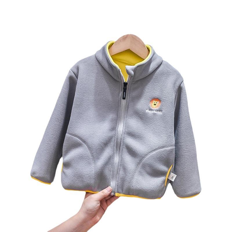 Frühling/Herbst 2023 Babymode im koreanischen Stil: Trendige Löwen-Fleecejacke