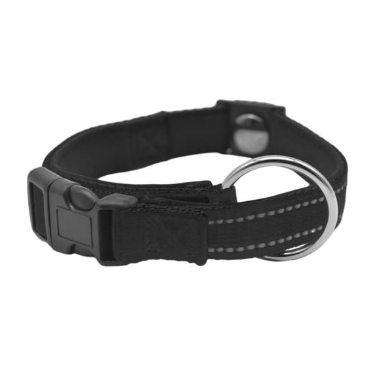 

Магнитный ошейник для собаки, ошейник для питомца со светоотражающими точками, регулируемый дышащий ошейник для ночи чёрный
