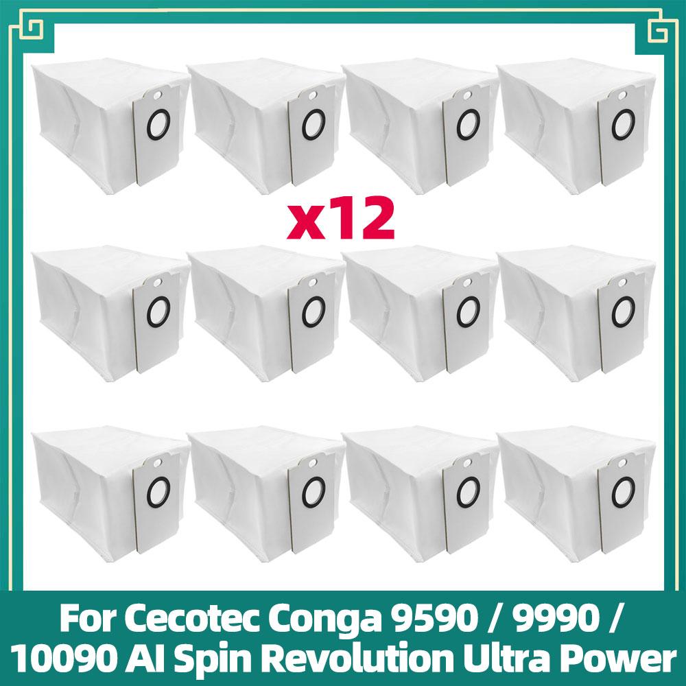 Passar för Cecotec Conga 9590 / 9990 / 10090 AI Spin Revolution Ultra Power Hemersättningskit Huvudsidoborste Filter Dammbehållare